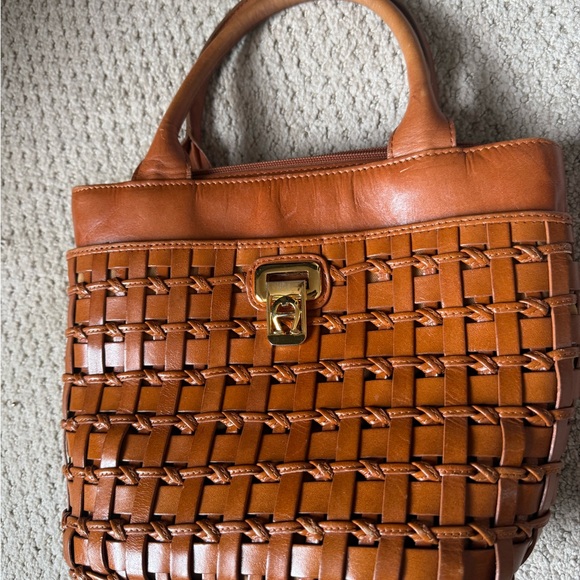 Etienne Aigner Handbags - Etienne Aigner Tan Woven Leather Bag